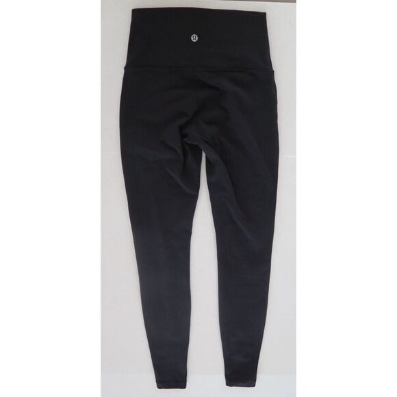 Lululemon Women's Sz 4 Black Tech Mesh Full Length Leggings - Picture 2 of 7